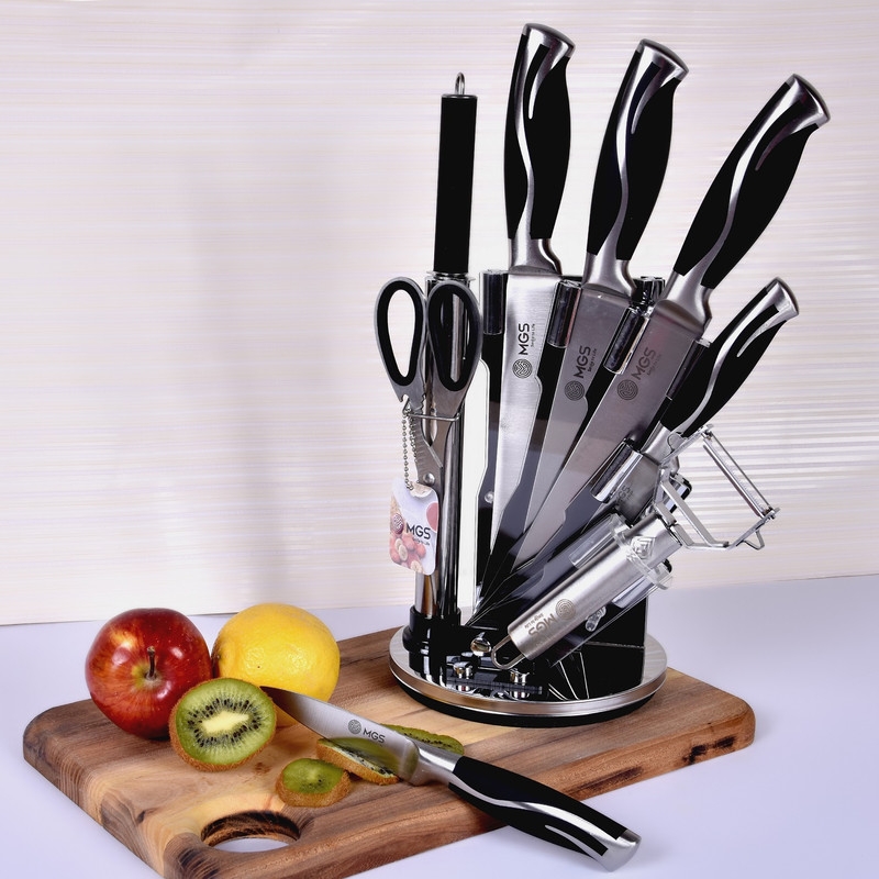 قیمت و خرید سرویس چاقو اشپزخانه 9 پارچه ام جی اس مدل 9014B